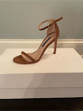 Stuart Weitzman Brown Suede Ankle-Strap Heels